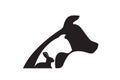 Logo dog cat and rabbit veterinary icon Royalty Free Stock Photo