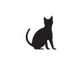 Dog and cat shiluette logo vector illustration