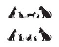 Dog and cat shiluette logo vector illustration Royalty Free Stock Photo