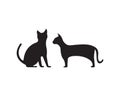 Dog and cat shiluette logo vector illustration Royalty Free Stock Photo