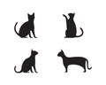 Dog and cat shiluette logo vector illustration Royalty Free Stock Photo