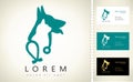 Dog and cat with stethoscope logo