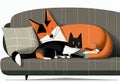 Dog and Cat together illustration