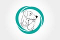 Dog and cat veterinary symbol icon identity logo vector Royalty Free Stock Photo