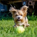 Dog chasing ball Royalty Free Stock Photo