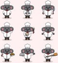 Vector Illustration of Cute Koala wearing chef uniform