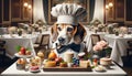Dog Chef in Fine Dining Restaurant