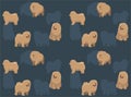 Dog Chow Chow Brown Coat Cute Cartoon Seamless Wallpaper Background