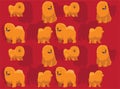 Dog Chow Chow Cartoon Character Seamless Wallpaper Background