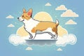 Dog on Cloud in Heaven After Departed From Human World Created with Generative AI Technology