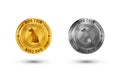 Dog Coin Vector. With gold, platinum, and silver color on a circle shape. Luxury and premium illustration Royalty Free Stock Photo