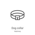 dog collar icon vector from veterinary collection. Thin line dog collar outline icon vector illustration. Linear symbol for use on Royalty Free Stock Photo