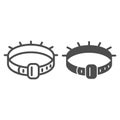 Dog collar line and glyph icon. Pet collar vector illustration isolated on white. Animal belt outline style design