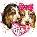 Dog companion T-shirt graphics. Royalty Free Stock Photo