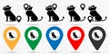 Dog, cone of shame icon in location set. Simple glyph, flat illustration element of petshop theme icons Royalty Free Stock Photo