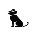 Dog, cone of shame icon. Simple glyph, flat vector of petshop icons for ui and ux, website or mobile application Royalty Free Stock Photo