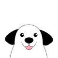 Dog contour line face head silhouette. Cute cartoon pooch character. Doodle linear sketch.Kawaii animal. Funny baby puppy. Love