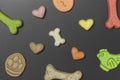 Dog cookies on a black background Royalty Free Stock Photo