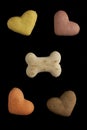 Dog cookies on a black background Royalty Free Stock Photo