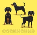 Dog Coonhound Cartoon Vector Illustration