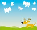 Dog is counting sheep Royalty Free Stock Photo