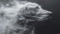 A dog is covered in smoke and looks like a ghost, AI Royalty Free Stock Photo