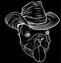 silhouette of dog in a cowboy hat. vector illustration Royalty Free Stock Photo