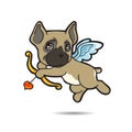 Dog Cupid vector cartoon illustration