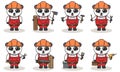 Cute and funny cartoon Panda being a handyman. Royalty Free Stock Photo
