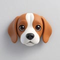 Dog 3D vector Emoji icon illustration, funny little animals, Cute Dog head on a white background Royalty Free Stock Photo
