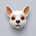 Dog 3D vector Emoji icon illustration, funny little animals, Cute Dog head on a white background Royalty Free Stock Photo