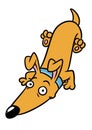 Dog dachshund parody smile lies animal character cartoon illustration