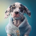 Dog dalmatian portrait generative ai. Dalmatian dog cute puppy in dotted black and white hair color