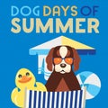 Dog days of summer comic cartoon vector poster Royalty Free Stock Photo