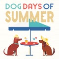 Dog days of summer comic cartoon vector poster Royalty Free Stock Photo