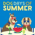 Dog days of summer time cute vector illustration Royalty Free Stock Photo