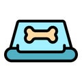 Dog dish icon color outline vector Royalty Free Stock Photo