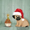 Dog does christmas tree with croquettes Royalty Free Stock Photo