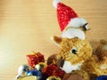 Dog doll with red hat, Christmas Royalty Free Stock Photo