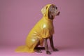 dog funny pet art concept fashion animal colourful stylish latex. Generative AI.