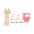 Dog donor concept. Blood donation. Vector illustration