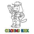 Dog driver ABC coloring book. Alphabet D Royalty Free Stock Photo