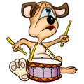 Dog drummer Royalty Free Stock Photo