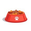 Dog dry food bowl. Bone shaped crisps Royalty Free Stock Photo