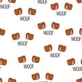 Dog ears isolated. Vector illustration. Seamless pattern. Woof.