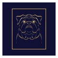 Character dog happy vector graphic hand line art logo Royalty Free Stock Photo