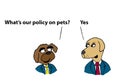 Dog executives discuss pet policy Royalty Free Stock Photo