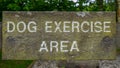 A dog exercise area sign