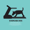 Dog Exercising on a Treadmill Icon Black Symbol Vector