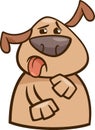 Dog expressing yuck cartoon illustration Royalty Free Stock Photo